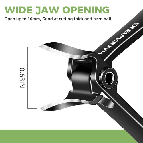 Slanted Nail Clippers for Ingrown Toenail, Toe Nail Clippers for Thick Nails for Seniors, Heavy Duty Fingernail Clippers Adult Nail Cutter with Wide Jaw