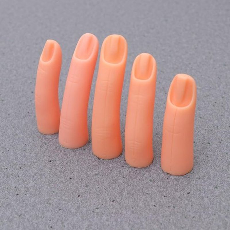PLAFOPE Nail Art Practice False Finger Model 5Pcs Manicure Training Tool Bendable Fake Fingers for Acrylic Nails Diy Nail Art Beginners and Salon Use