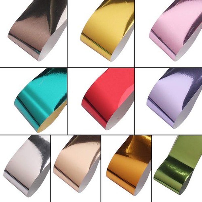 SILPECWEE 50 Sheets Foil Nail Art Transfer Stickers Tips Laser Flower Marbling Solid Color Nail Wraps Decals Starry Sky Star Manicure DIY Tools
