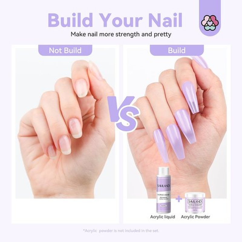 Saviland Professional Acrylic Liquid Monomer Set - (100ML, Pack of 2), Non-Yellowing, Medium Time Drying Liquid Monomer - Monomer for Extension & Carving