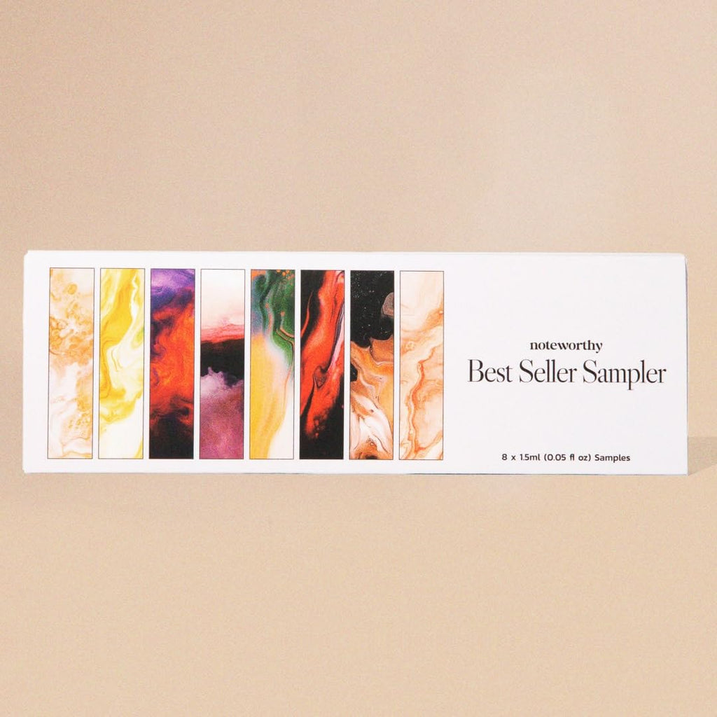 Noteworthy Fragrance Sampler Set | Luxury Perfume Samples | Includes Credit Toward 100ml Purchase | Notes of Vanilla, Sandalwood, Citrus & More | Cruelty-Free, Made in USA (Best Sellers - 8 Samples)