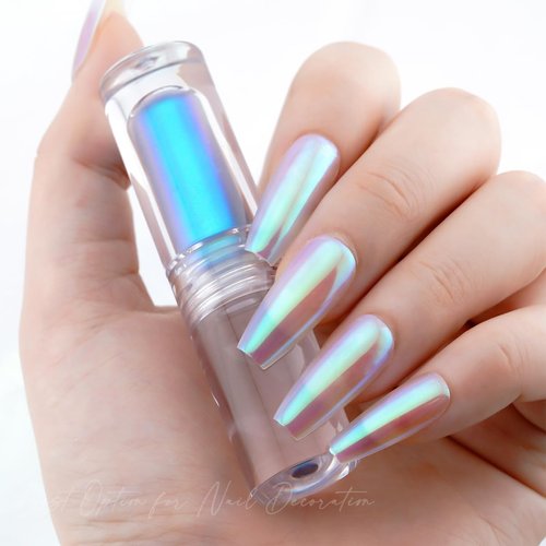 Liquid Aurora Powder Gradient Liquid Nail Powder Chrome Rainbow Mirror Effect Pigment High Gloss Nail Art Glitter Polish Kit Nail Art Accessories 9 Colors