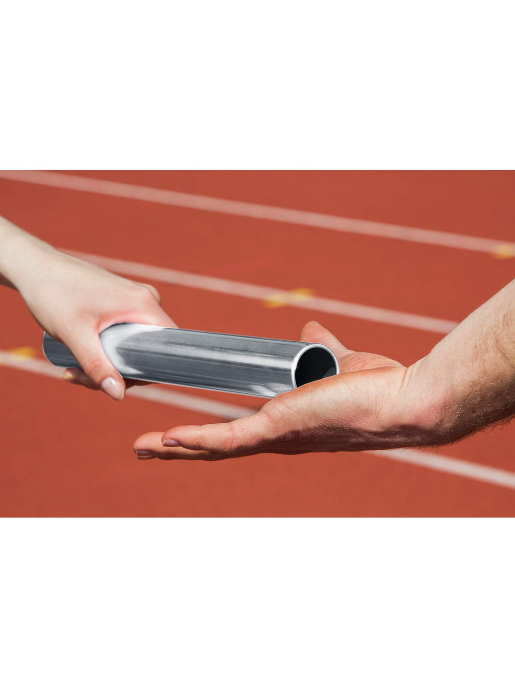 Zhehao 5 Pcs Track Batons for Relay Aluminum Running Field Race Batons for Students, Office, Clark, Outdoor(Silver)