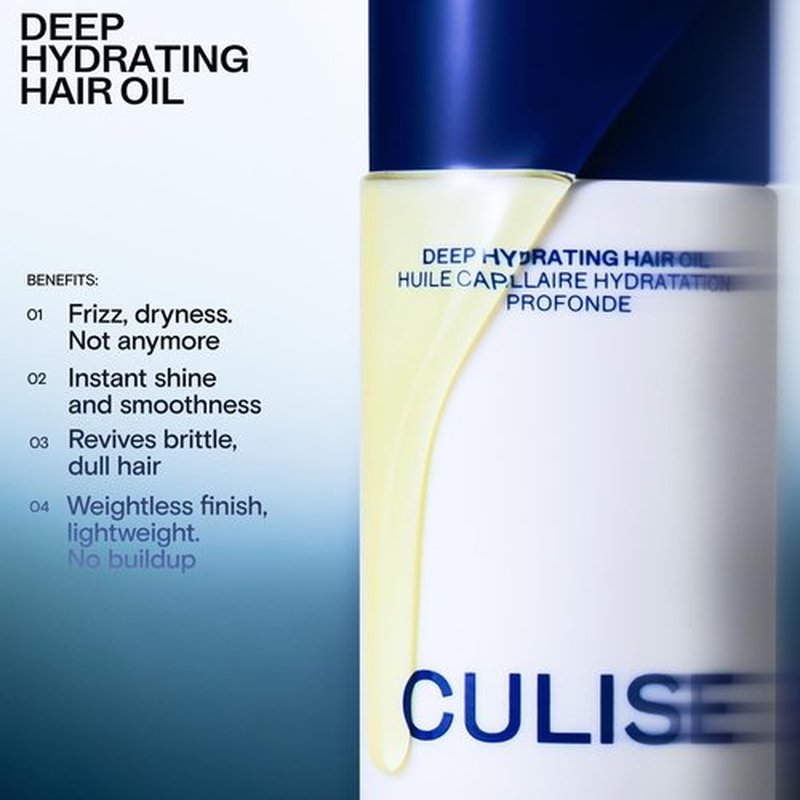 CULISE Korean Deep Hydrating Hair Oil for Frizzy Dry Damaged - Instantly Controls Frizz, Adds Shine, Softens Split Ends - Lightweight Nourishing Oil, Moisturizing Heat Protectant - 24-Week Supply