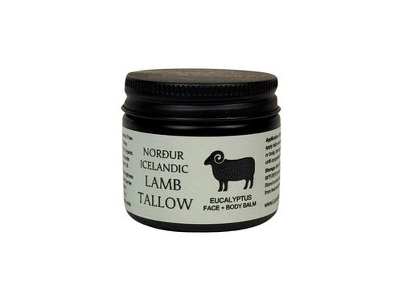 NORDUR 100% Icelandic Lamb Tallow for Skin Care - Face + Body - Whipped Moisturizer from Free Roaming Icelandic Lambs - Ultra Nourishing, 2 FL. oz. (Eucalyptus)
