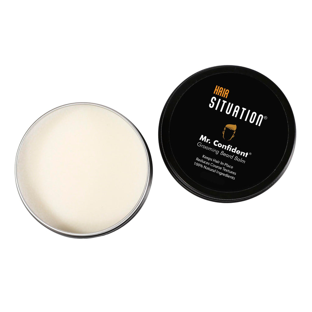 Mr. Confident Beard Balm, Medium Hold, Spiced Woodsy Scent, Beeswax, 2oz