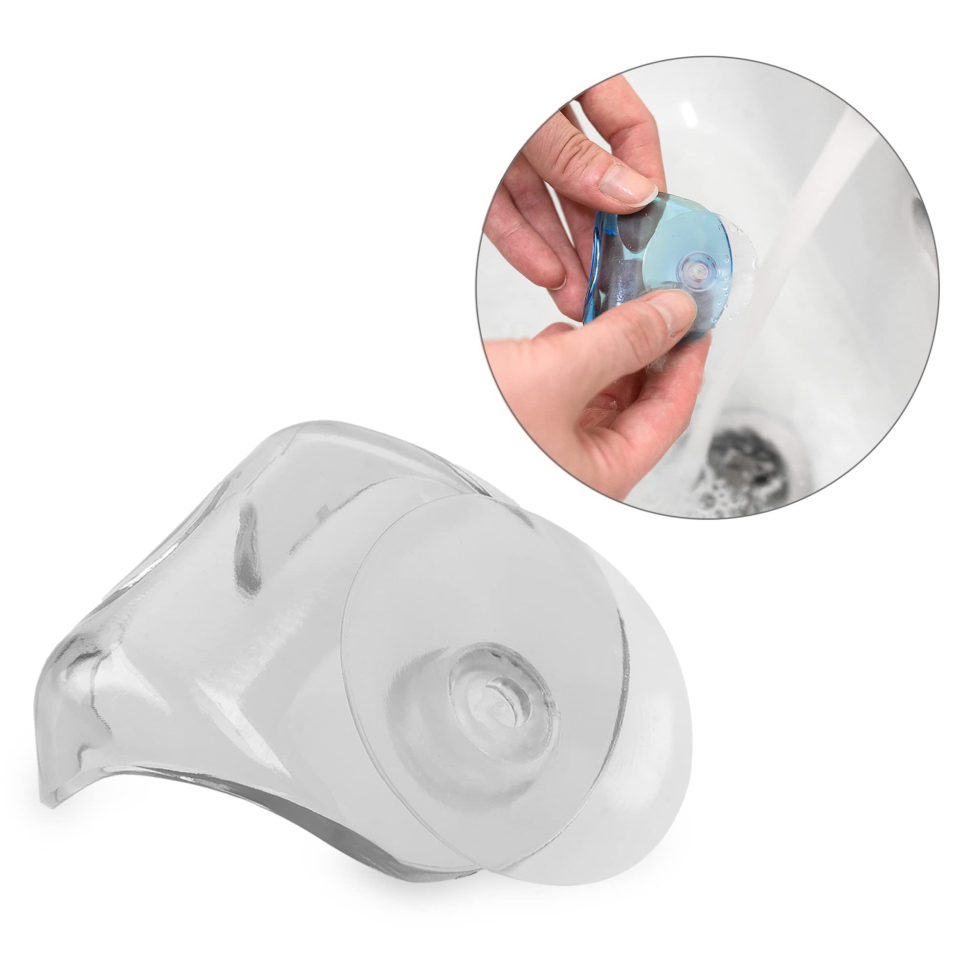kwmobile 2X Razor Holder with Suction Cup - Self-Adhesive Shaver Wall Mount - Bathroom Organizer for Glass and Tiles - Transparent