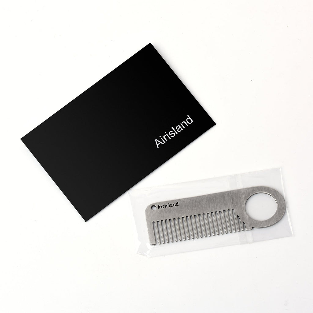 Airisland Stainless Steel Keychain Comb Small Pocket Comb Mini Anti-static Beard Mustache Comb 3.15 inches
