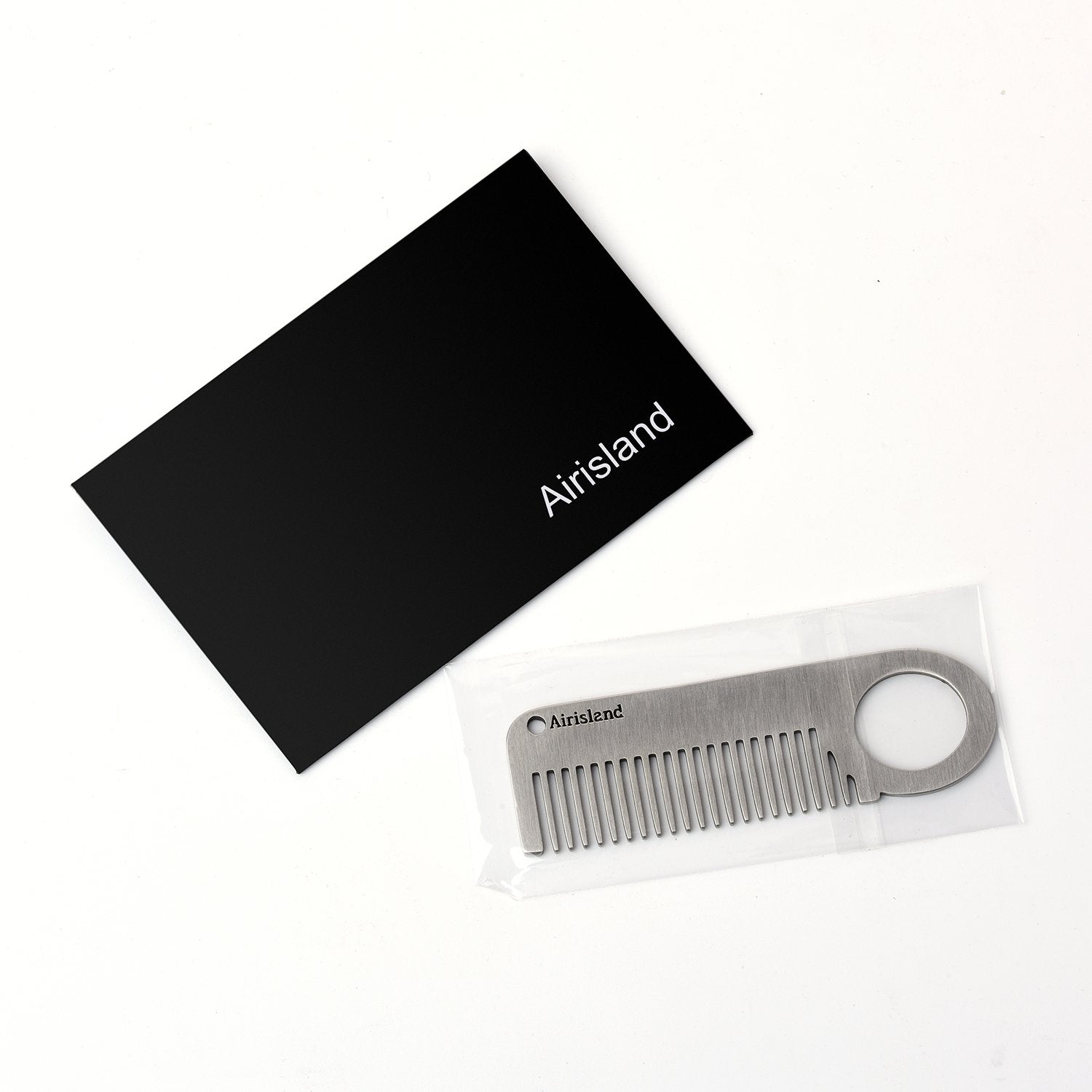 Airisland Stainless Steel Keychain Comb Small Pocket Comb Mini Anti-static Beard Mustache Comb 3.15 inches