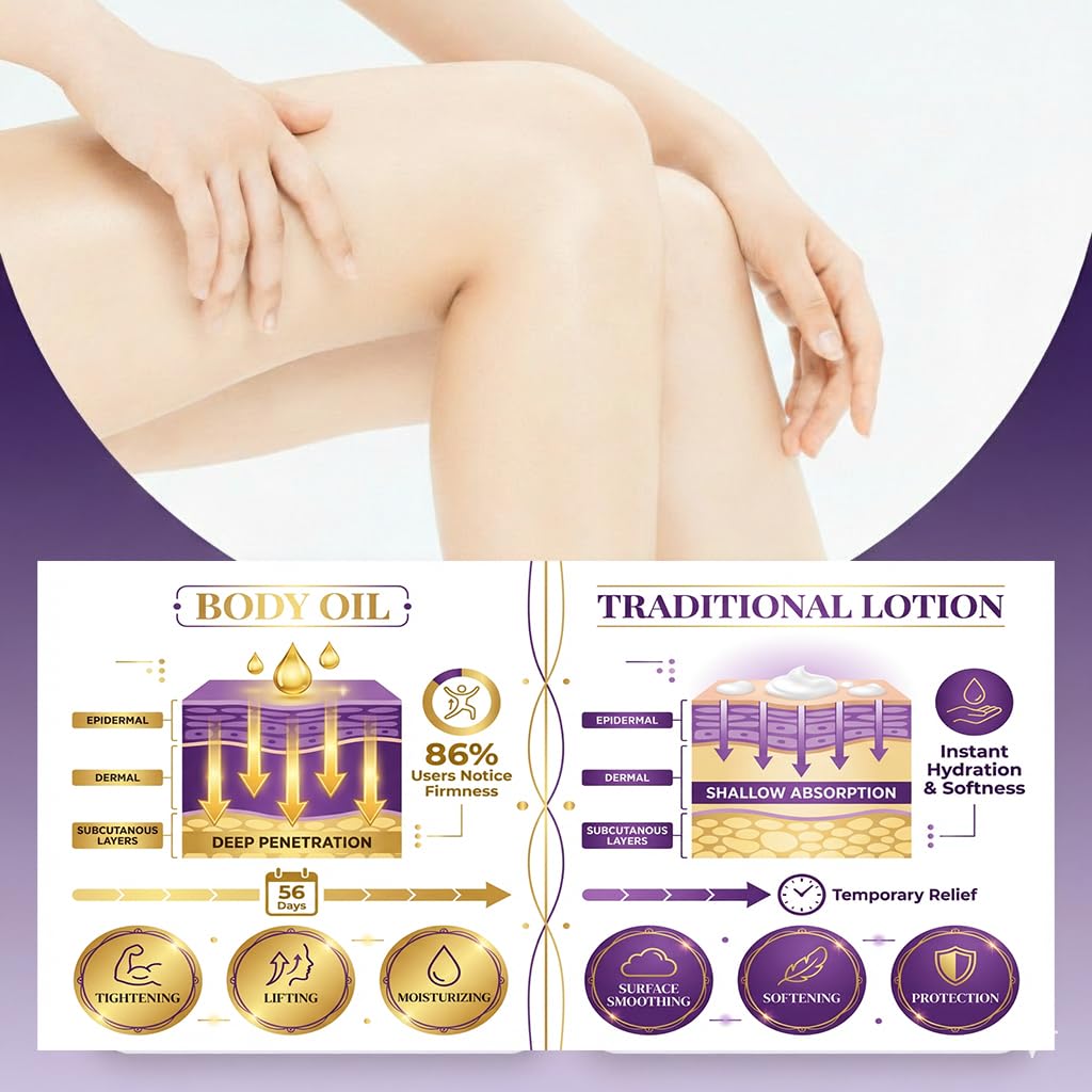 Yikuhot Body Firming Oil with Natural Ingredients & Vitamin E, Lightweight Body Oil for Women Post, Shower Nourishing & Firming (Chamomile)