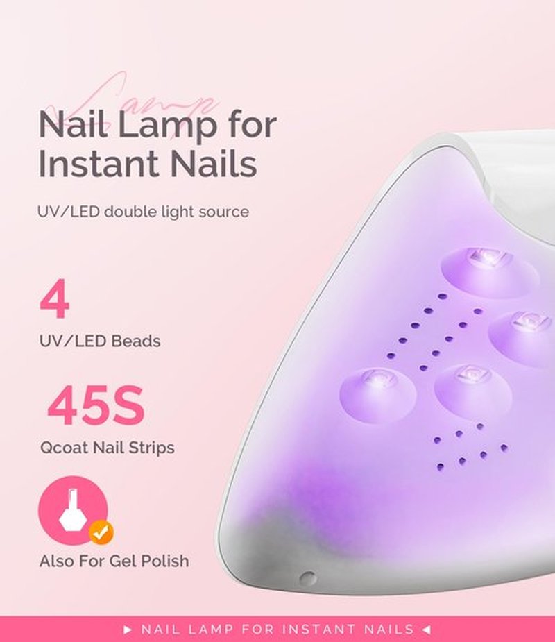 MelodySusie Pocket-Sized LED UV Nail Lamp with Ultra-Lightweight Design, P-ART04 UV Light Cures All Soft Gels at Home, Especially Instant Nails, Semi-Cured Gel, Base Coat & Top Coat (White)