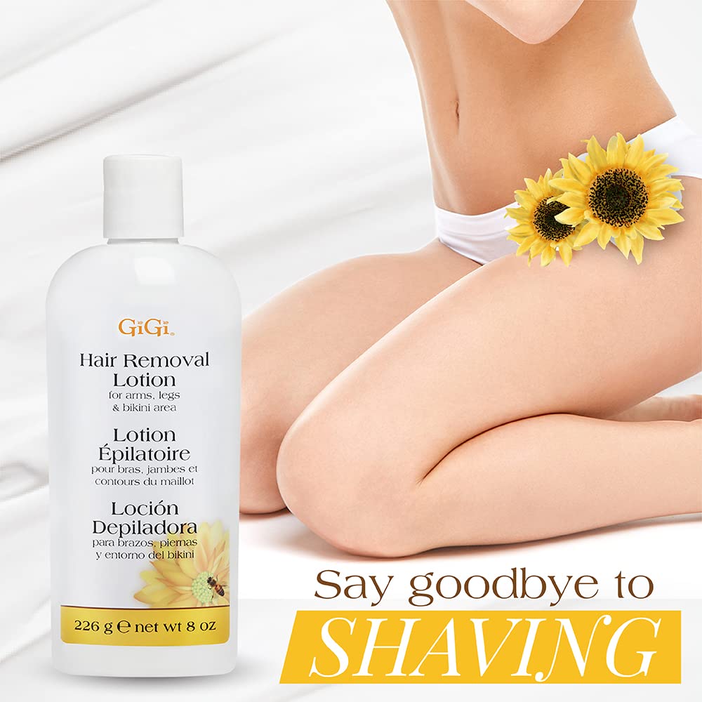 GiGi Hair Removal Cream for Face – Gentle Hair Removal Lotion for Women's Arms, Legs & Bikini Area, Hair Remover for Sensitive Skin, 8 oz