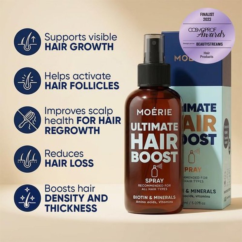 Moerie Hair Growth Serum Spray - Biotin & Rosemary Formula for Hair Regrowth | Unisex Thickening Solution