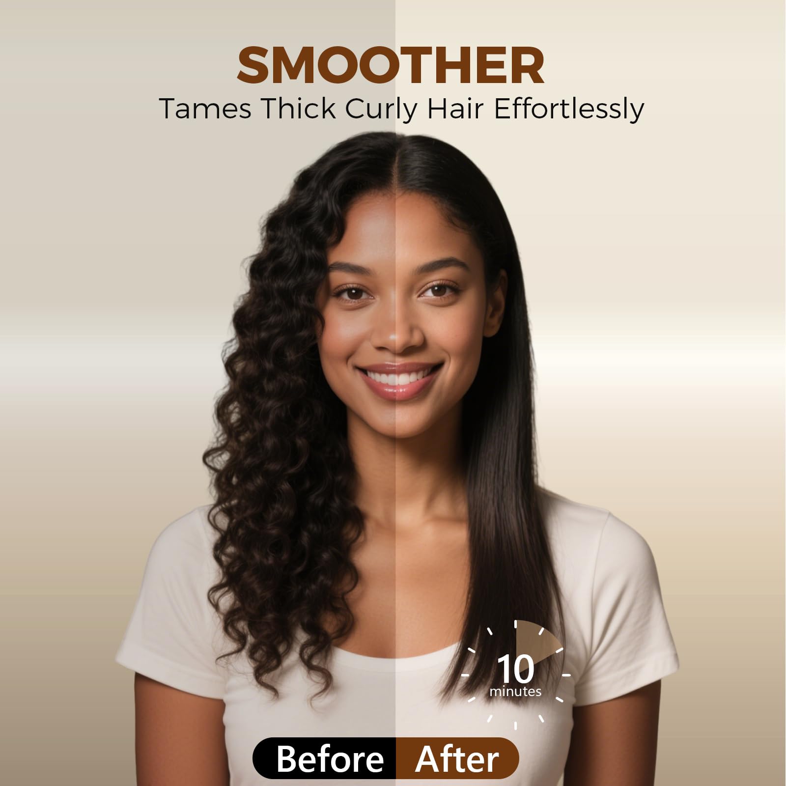 Ufree Upgraded Hair Straightener Brush, 5 Temps Straightening Brush with Ionic Tech, Cool Air System, Dense Bristles, Dual Voltage, Ceramic Hot Comb, Women Gifts