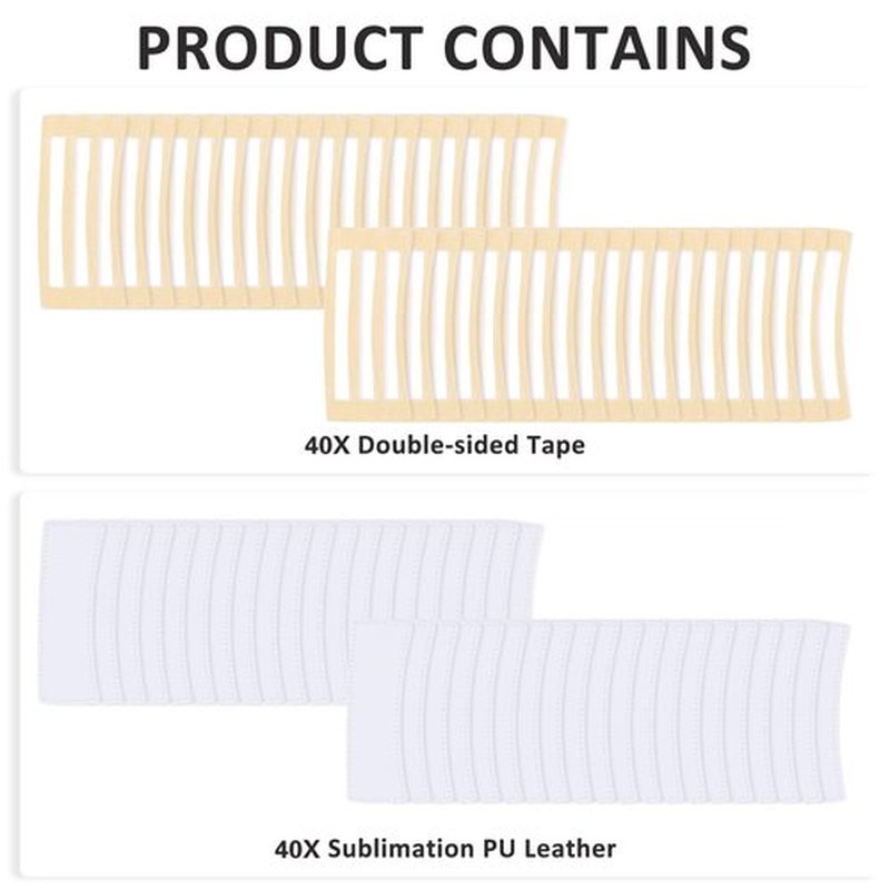 40 Pack Hair Claw Clips Cover Blanks - Sublimation for Square & Rectangle Clips with Strong Double-sided Adhesive