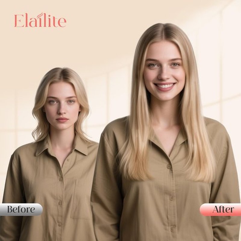 Elailite Clip in Hair Extensions Real Human Hair 3PCS Lace Weft Remy Hairpieces for Women 14 Inch 66g Light Auburn
