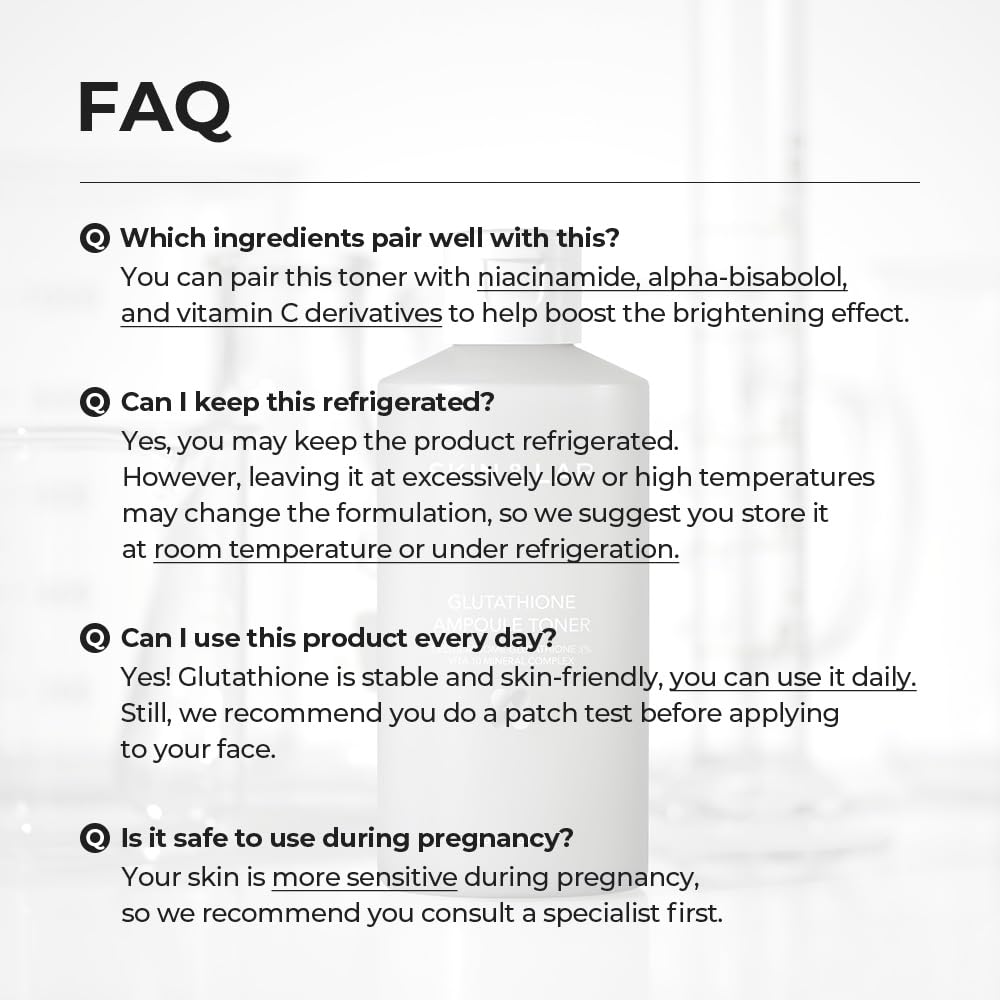 [Skin&LAB] Glutathione Ampoule Toner 6.76 fl oz, Improve Dart Spot, Hyperpigmented, Skin Clarity, Korean Toner for Sensitive Skin