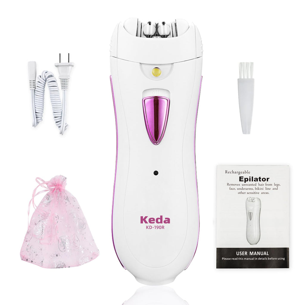 Epilator for Women, Smooth Glide Epilator for Face, Rechargeable Facial Epilator Hair Removal Face Trimmer Device with LED Light for Facial Armpit Bikini and Leg
