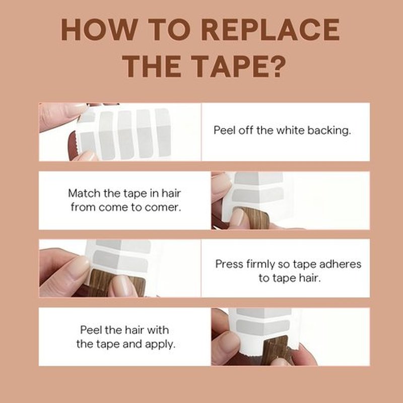 Full Shine Replacement Tape for Hair Extensions Tape in Double Sided Tape White 0.8cm*4cm 48pcs