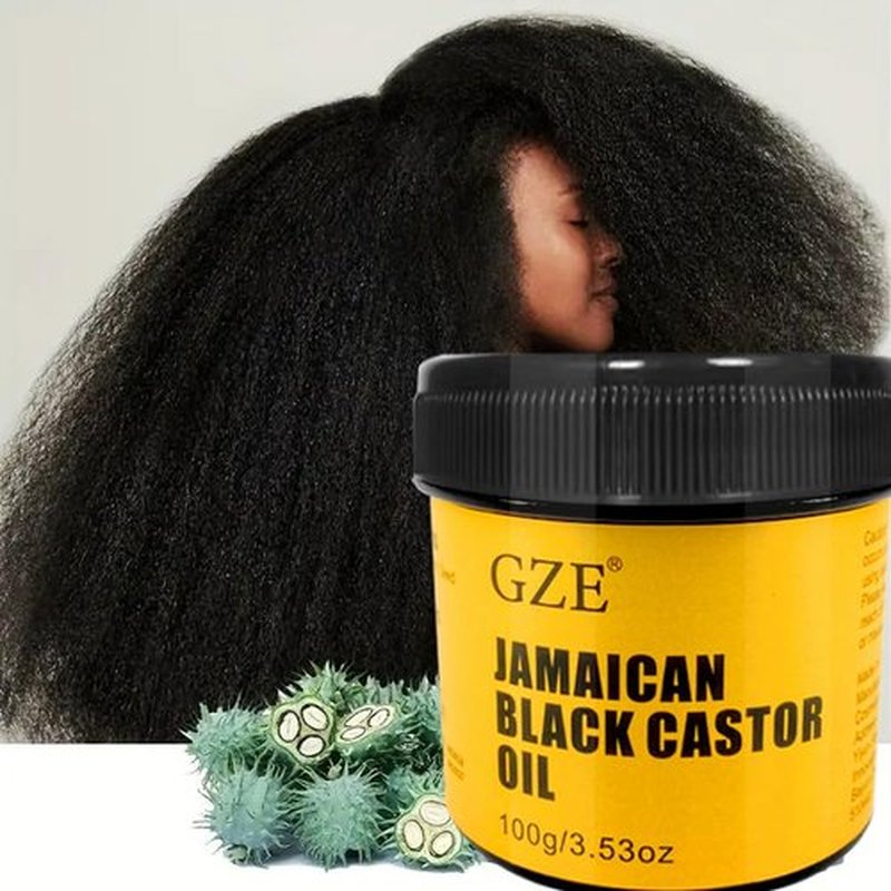 GZE Jamaican Black Castor Oil for Hair Growth Grease and Damaged Dry Scalp - Hair Grease for Men and Women Eyebrow & Eyelashes Nourishment, and Skin Hydration