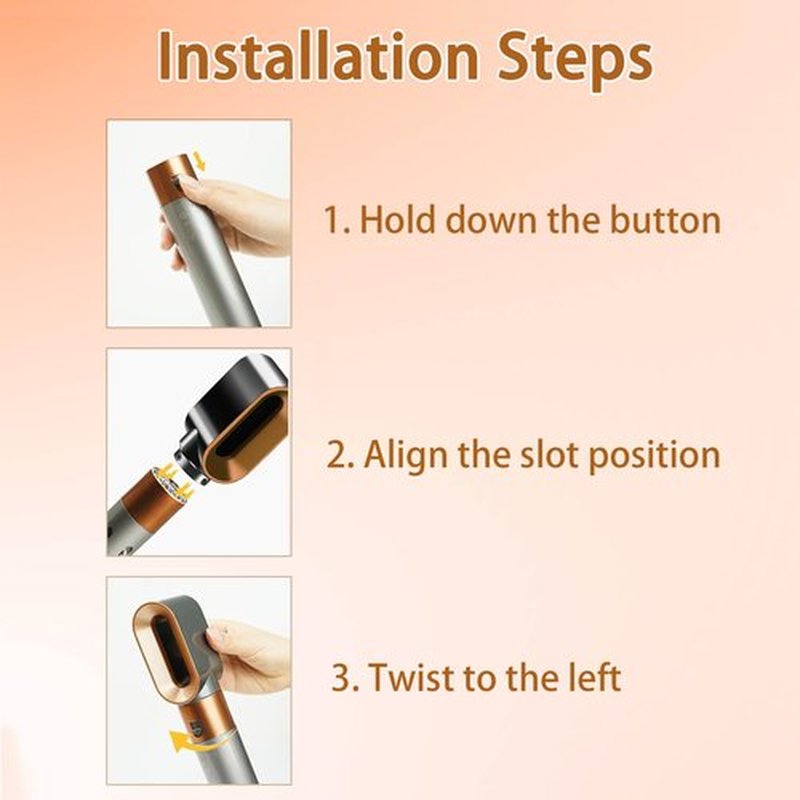 Pre-Styling Dryer Attachment Nozzle Replacement for Dyson Airwrap Styler Accessories, Fast Drying Attachment, Part No. 969759-01, Nickel/Copper