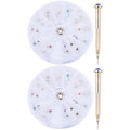 FRCOLOR 48 Pcs Dangle Nail Piercing Charms Set with Nail Piercing Tool Hand Drill, Alloy Jewelry for Art, Home, Salon Use