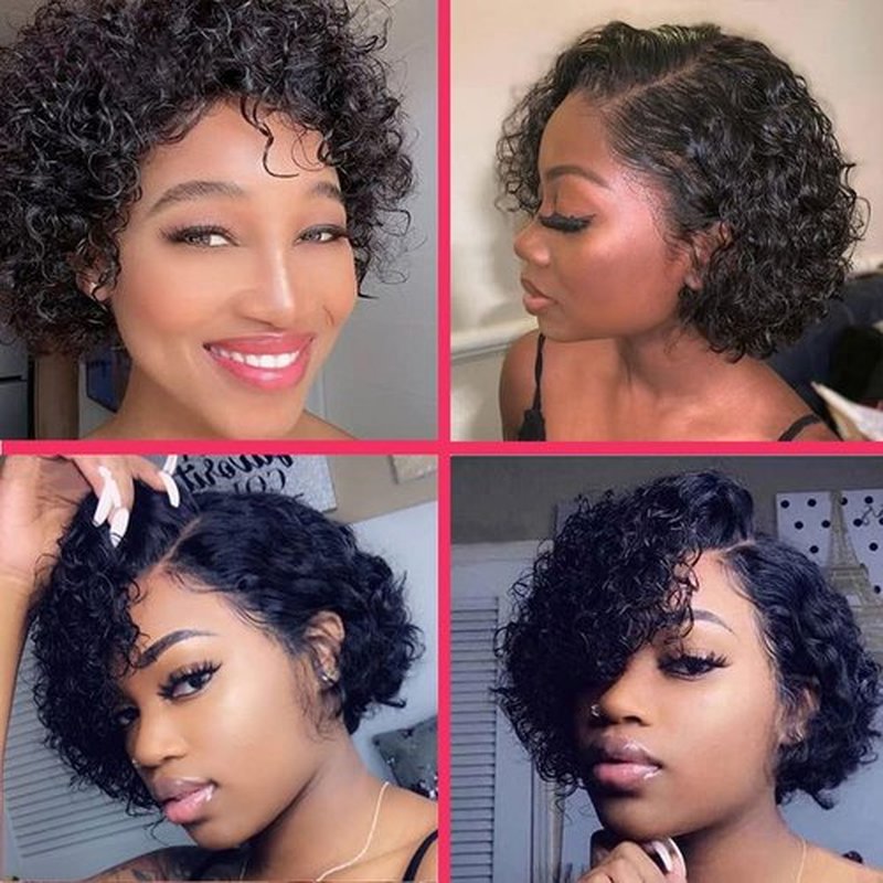 Human Hair Bundles Kinky Curly Bundles Human Hair Curly Wave Hair 4 Bundles Human Hair 50 Gram/Bundle 8A Unprocessed Kinky Curly Wave Bundles (8 8 8 8 1b) …