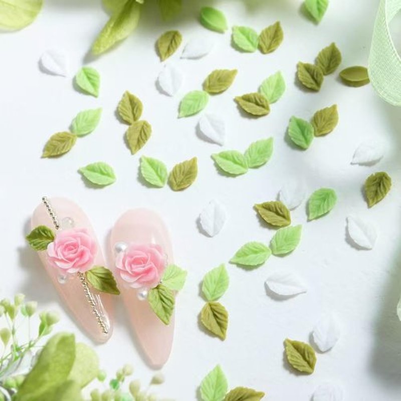 Flower Leaf Nail Charms 3D Mini Charms for Nails Design Nail Floral Leaves Flat Back DIY Nail Art Decoration for Women Girls Spring Nails Art Supplies Accessories 2 Bags