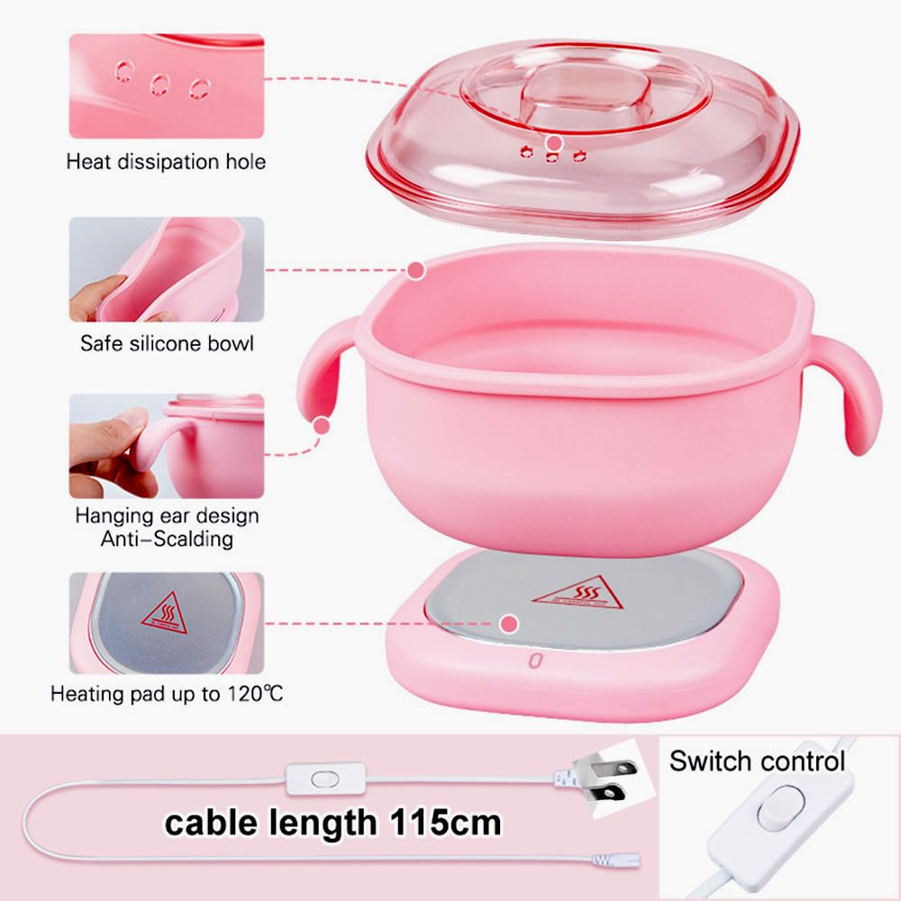 TARSHYRY 400ml Electric Hot Wax Warmer Machine for Hair Removal, Portable Silicone Wax Warmer, Waxing Kit & Pot Liner Wax Heater for Eyebrow,Legs,Face (100W)