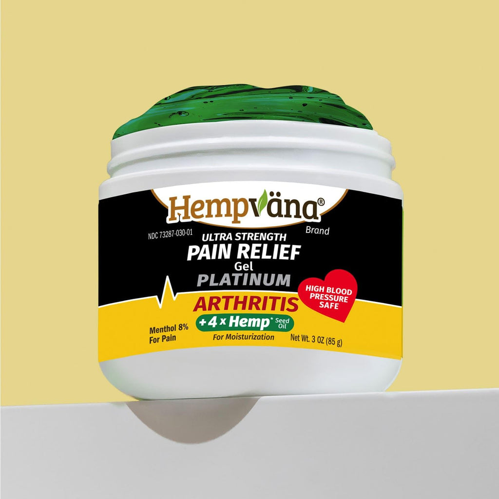 Hempvana Platinum Arthritis Pain Relief Gel, 4X More Hemp, Platinum-Strength Enriched w/4X Hemp Seed Oil, AS SEEN ON TV, Non-Greasy, Targeted Long-Lasting Arthritis Relief, Works Fast