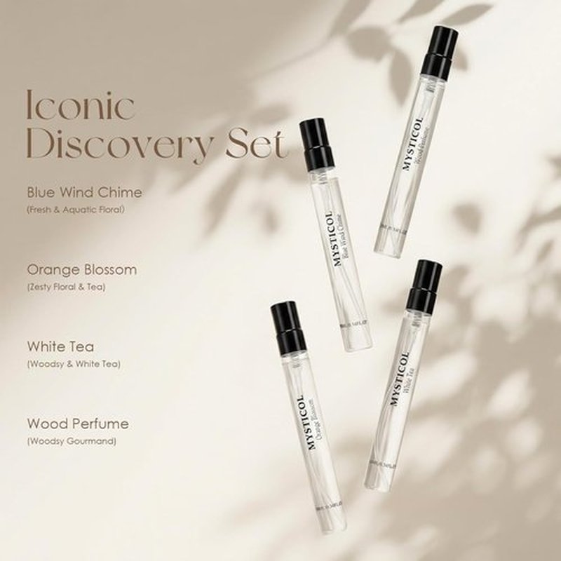 Regine Switzerland Women’s Perfume Discovery Set - 4 Travel-Size Eau de Toilettes (10ml Each) - Floral, Citrus, Tea & Woody Scents