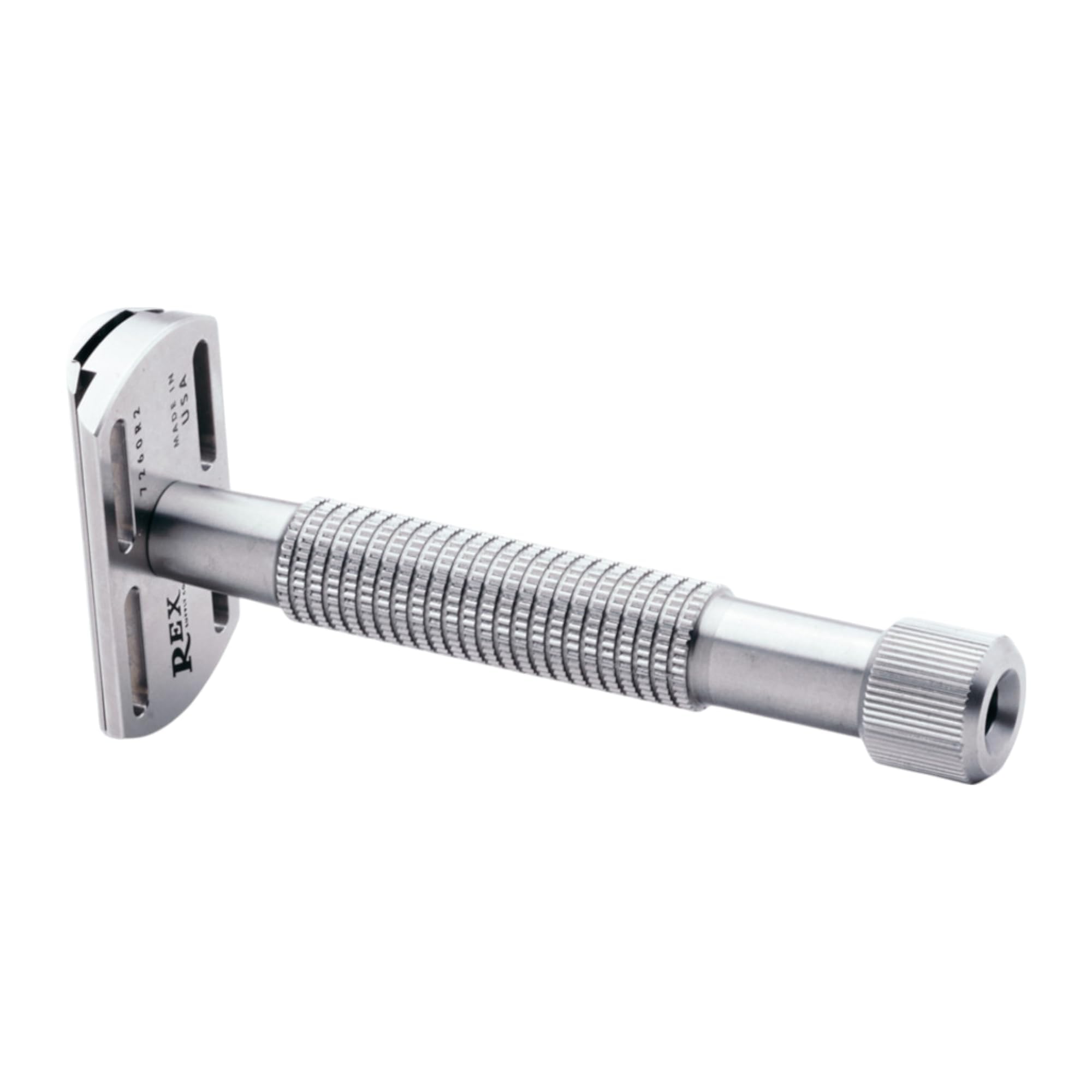 Rex Supply Co. Envoy XL Stainless Steel Double Edge Safety Razor – Long Handle 3-Piece Razor | Made in USA | Premium Fixed Blade Wet Shaving Razor for Men | Smooth, Comfortable & Close Shaves