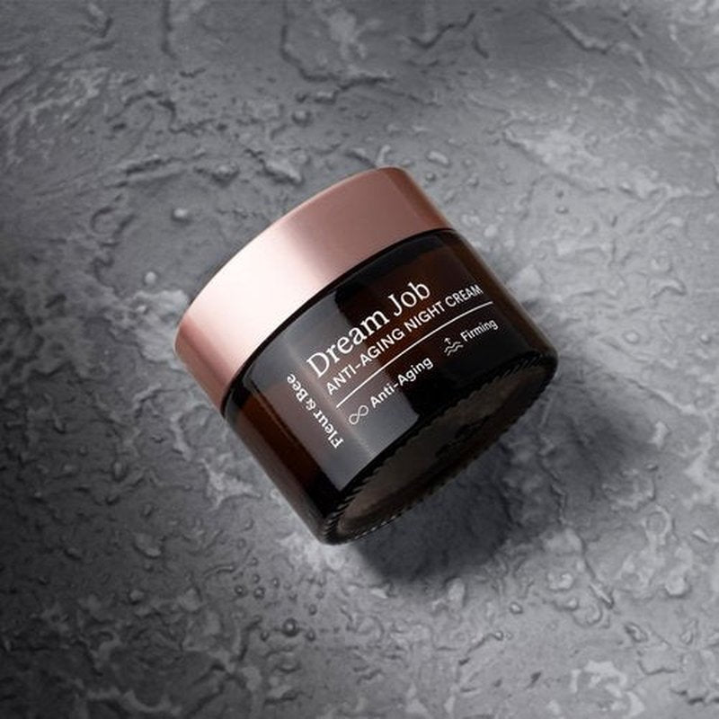 FLEUR & BEE Anti Aging Night Cream | Clean, 100% Vegan | Overnight Repair Face Cream to Improve Fine Lines and Wrinkles | Dream Job 1.5 oz