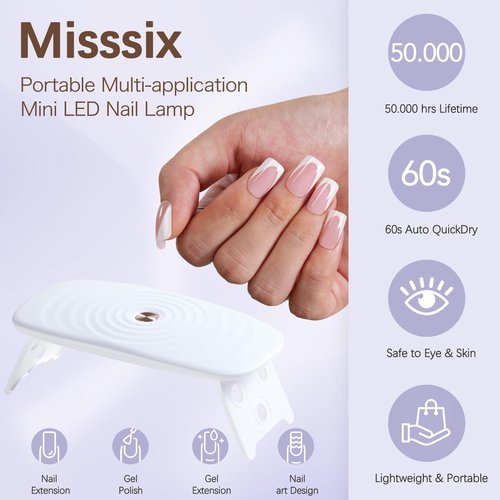 Misssix Deep French Tip Press On Nails, 160Pcs French Gel Nail Tips, Short Square Soft Gel Fake Nails, X-BASIC Tips Starter Kit for Nail Art DIY 16 Sizes