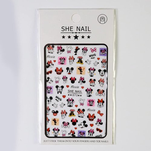 2Pieces 3D Mouse Nail Stickers Cute Kawaii Cartoon Nail Stikers Self-Adhesive Nail Decals for Women Girls Kids Nail Art Stickers (75+Decals)
