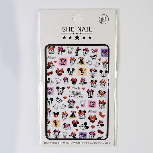 2Pieces 3D Mouse Nail Stickers Cute Kawaii Cartoon Nail Stikers Self-Adhesive Nail Decals for Women Girls Kids Nail Art Stickers (75+Decals)