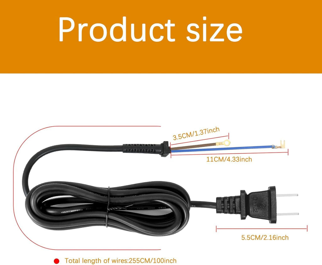 Replacement Cable for Wahl Clipper,00647-500 Electrical Power Cord for Wahl Trimmers,Hair Clipper Wire Fits for Senior,5Star Senior,Designer,Super Taper,Balding,Magic Clip,etc