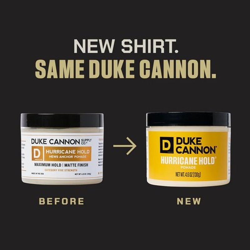 Duke Cannon Supply Co. Hurricane Hold Pomade – 4.6 oz – Extra Strong Hold, No Shine, Water-Based for Easy Washout, Long-Lasting Hair Control