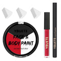 YBUETE Halloween Black White Red Face Paint Face Painting Kit For Spider-Man Demon Joker Makeup, Baseball Softball Sport Games, Cosplay, Costume, Theme Parties and SFX Special Effect