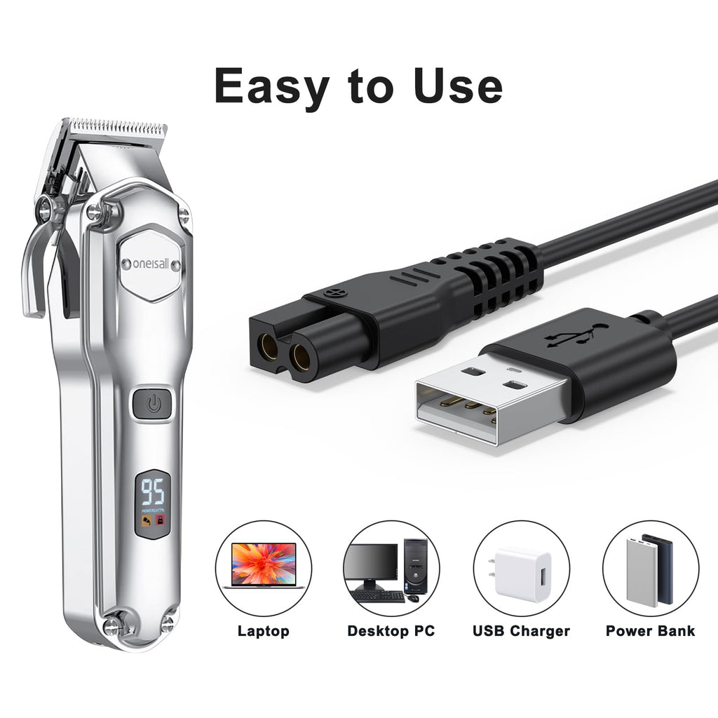 Wanme Charger Cable for Oneisall Dog Clippers, 3.3ft USB Replacement Charging Cord Compatible with oneisall 1/2/3 Speed Pet Grooming Kit Dog Paw Trimmer (3.3FT)