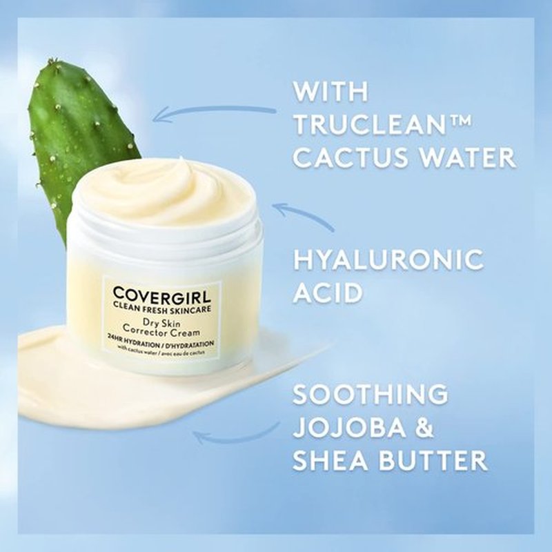 COVERGIRL Clean Fresh Skincare Dry Skin Corrector Cream, Shelf Pack of 2