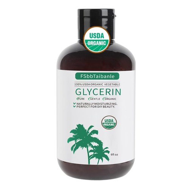FSbbTaibanle Organic Vegetable Glycerin – USDA Organic Certified, 100% Pure, 6 Fl Oz – Natural Skin & Hair Moisturizer – Ideal for DIY Beauty, Soaps, Lotions & More – Non-GMO, Palm Oil Free