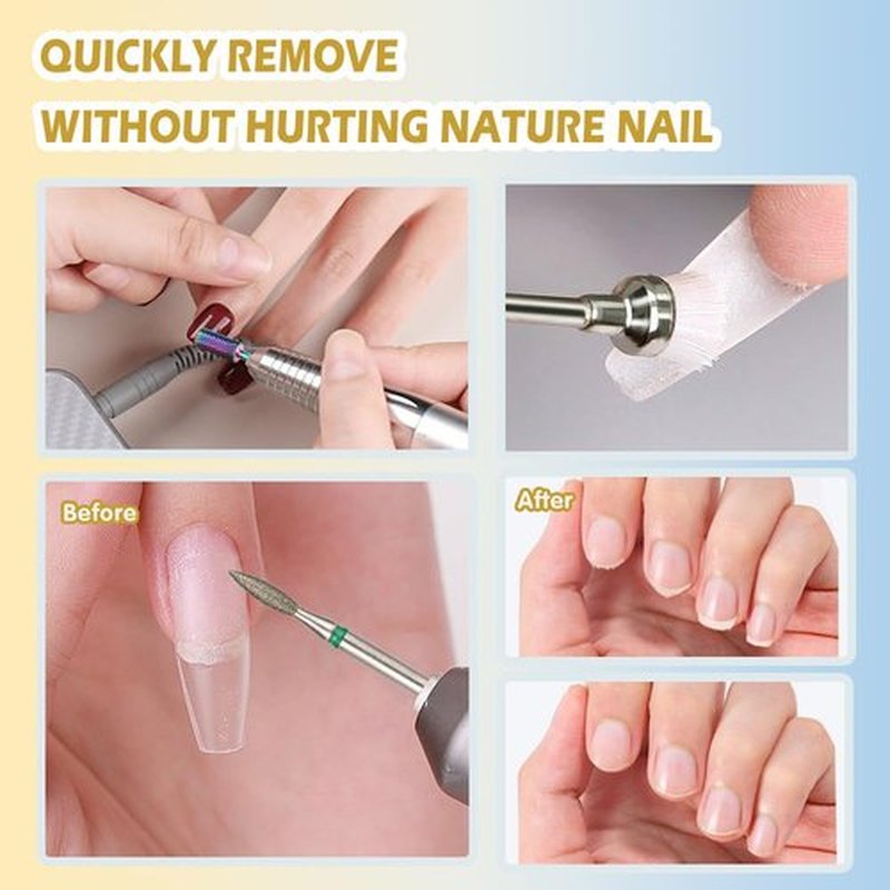 13PCS Professional Carbide Nail Drill Bits Set, Various Grits 3/32” Shank Diamond Dusted Manicure Pedicure Drill Bits with Brush for Acrylic & Gel Nails Remove,Salon & Home Use