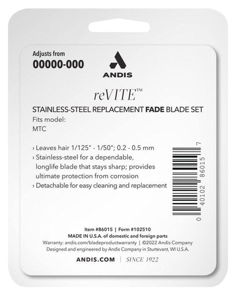 Andis 86015 Fade Clipper Replacement Blade - Durable Stainless Steel Design for Precision Cuts