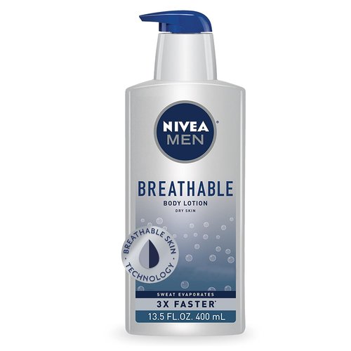 NIVEA MEN Breathable Body Lotion - 48-Hour Hydration for Men | 13.5 Fl Oz Bottle