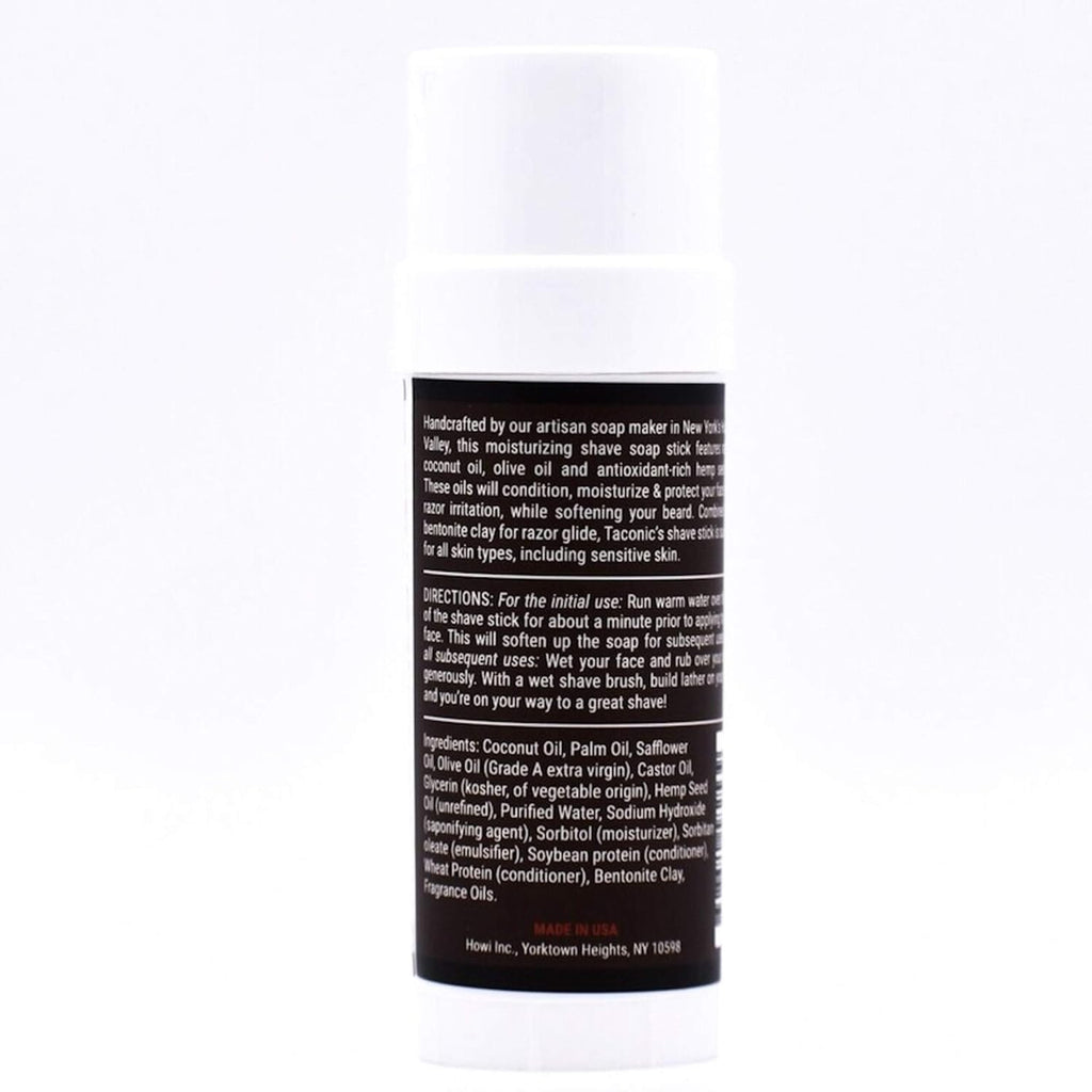 Taconic Shave Shaving Soap Stick with Antioxident Rich Seed Oils for a smooth shave (Bay Rum)