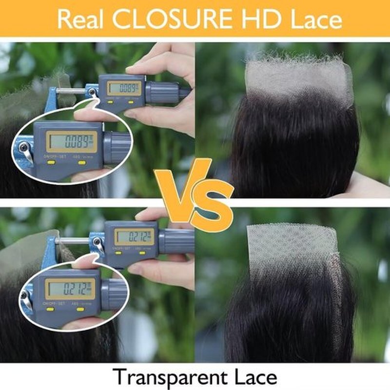 LEISWISS 5x5 HD Lace Closure Body Wave Brazilian Raw Human Hair 0.10 mm Ultra-Thin Invisible Single-Knot Pre-Plucked Glueless Lace Closure For Black Women Natural Black 16 Inch