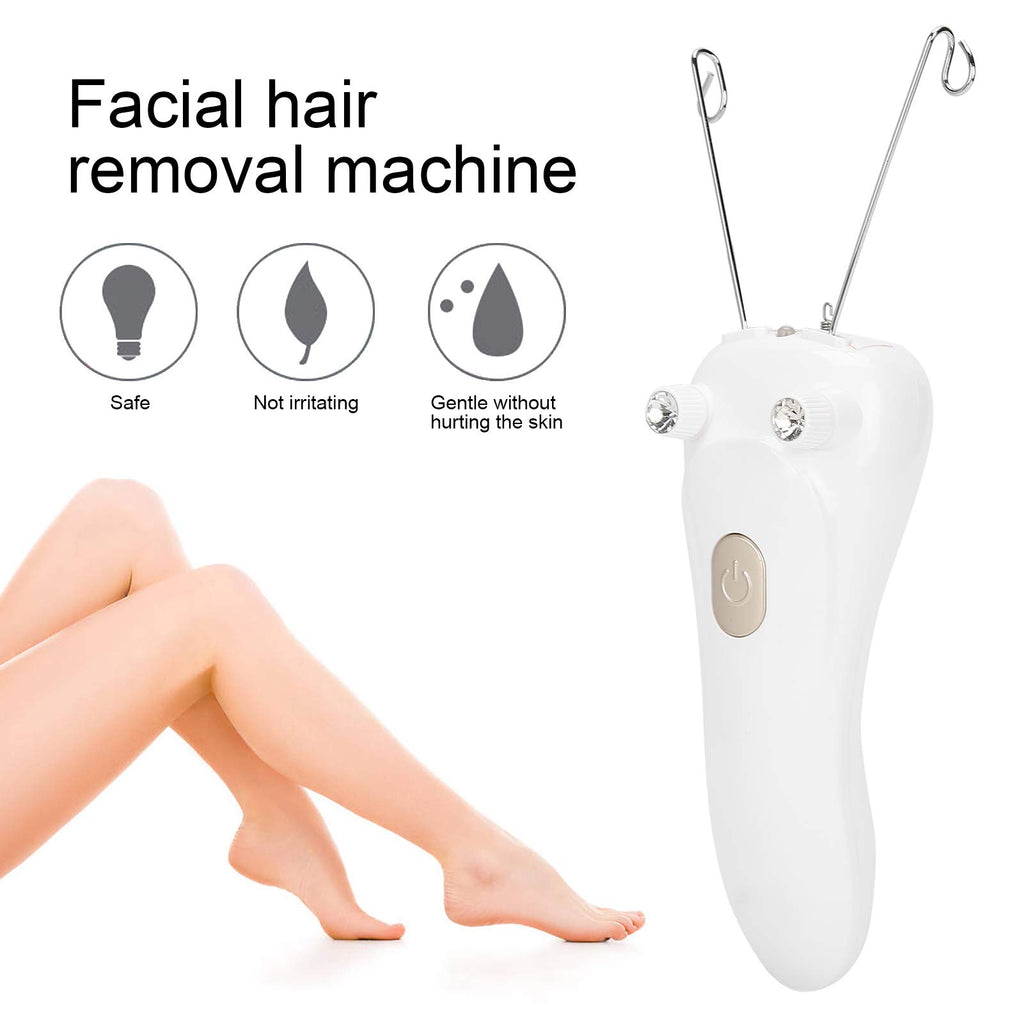 Sunicon Facial Threading Hair Removal, USB Rechargeable Electric Women Cordless Facial Threading Epilator Ladies Beauty Epilator Trimmer Cotton Threading Tool for Body Facial Pull(Gold)