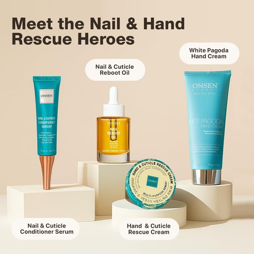 Onsen White Pagoda Hand Cream | Japanese-Inspired Firming Hand Lotion with Pagoda Flower Enzyme, Tsubaki, Jojoba & Squalane | Nursing Essentials for Aging Hands | Vegan (4.5 oz)