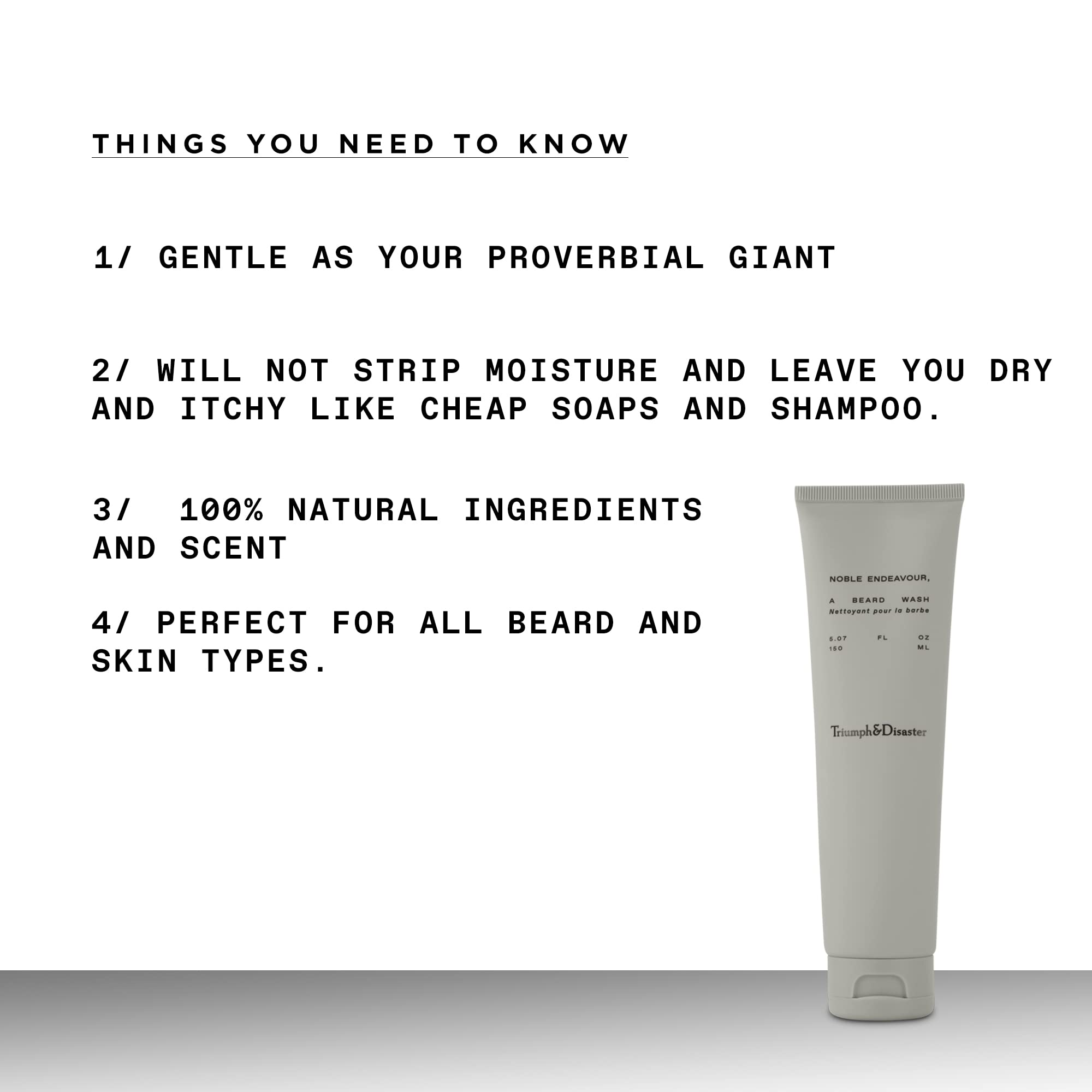 Triumph & Disaster | Noble Endeavour | Gentle, Cleansing Beard Wash - Sulfate-free foaming, 5.07 oz